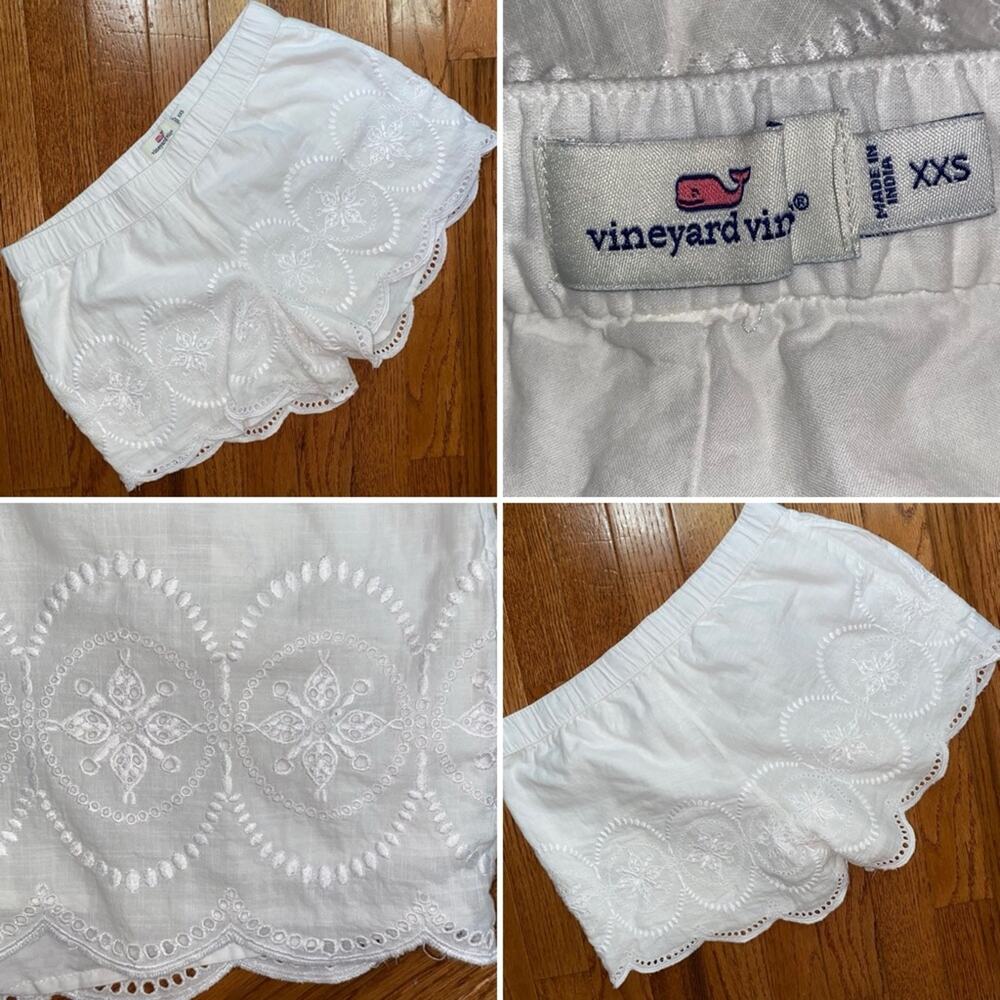 Vineyard Vines Women's Eyelet Pull On Shorts Cotton White Cap 3.5" Inseam XXS